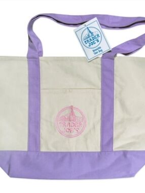 Trader Joe's Large Purple Canvas Tote